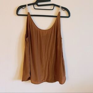 SEE U SOON Chesnut Brown Scoop Neck Braided Strap Tank Top NWT